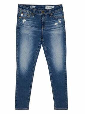 AG Adriano Goldschmied Middi Ankle Jeans Mid Rise Legging Distressed Sz 28R